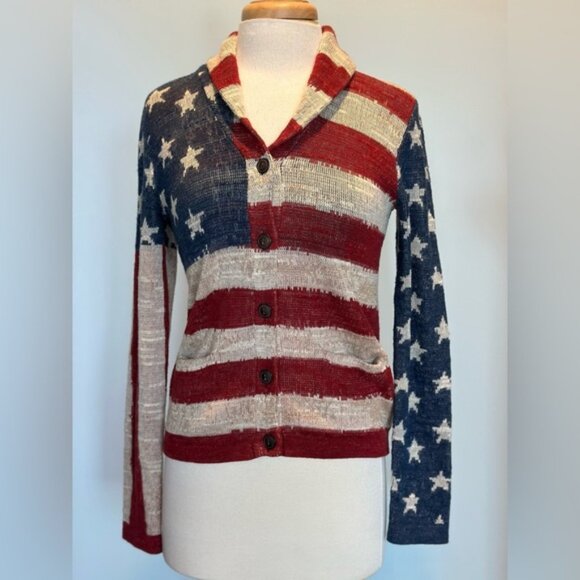Ralph Lauren Denim & Supply American Flag Sweater Cardigan size Medium - Picture 1 of 16